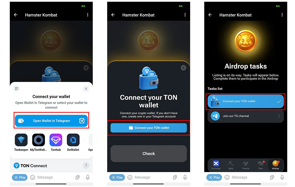 Connect Tonkeeper to Telegram 