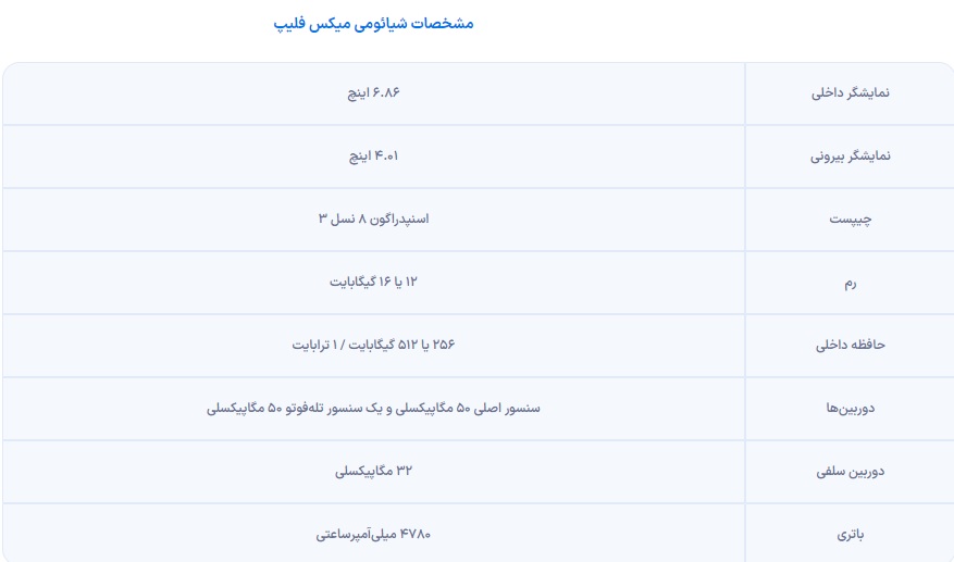 شیائومی میکس فیلیپ-سرای تل